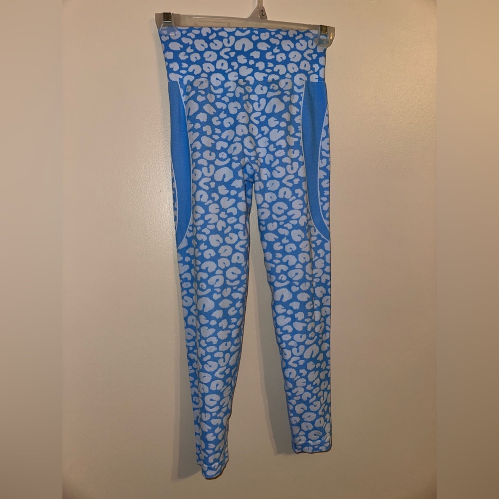 SHEIN Blue Leopard Print Leggings